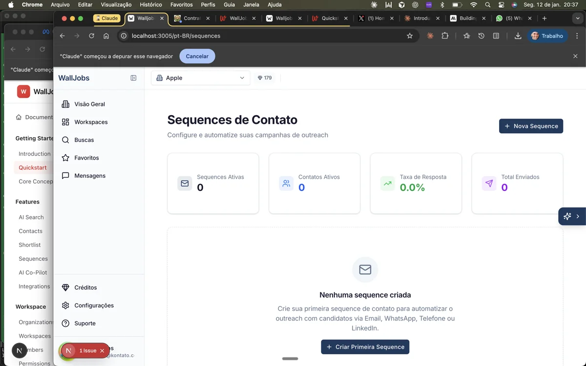 Sequences dashboard showing automated outreach campaigns